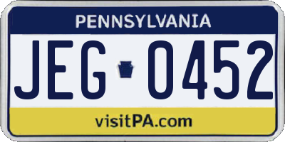 PA license plate JEG0452