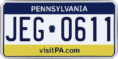 PA license plate JEG0611
