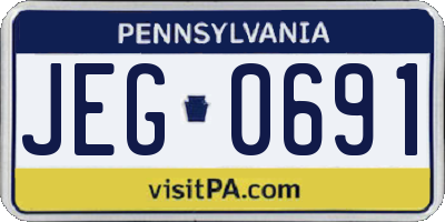 PA license plate JEG0691