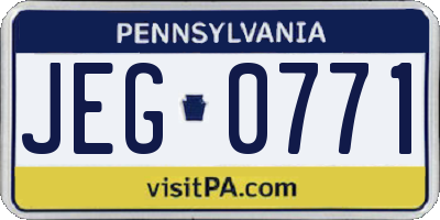 PA license plate JEG0771