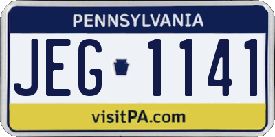 PA license plate JEG1141