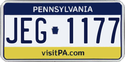 PA license plate JEG1177