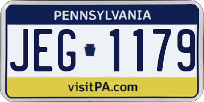 PA license plate JEG1179