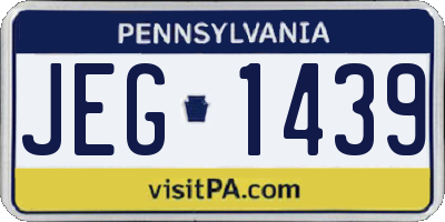 PA license plate JEG1439