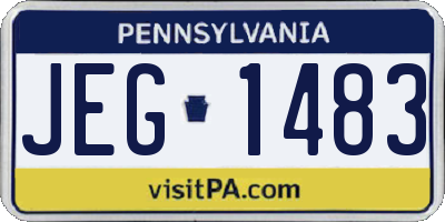 PA license plate JEG1483