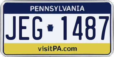 PA license plate JEG1487