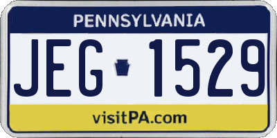 PA license plate JEG1529