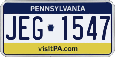 PA license plate JEG1547