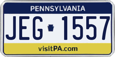 PA license plate JEG1557