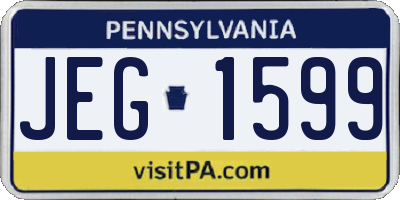 PA license plate JEG1599