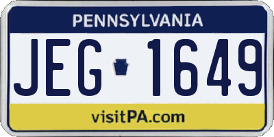 PA license plate JEG1649