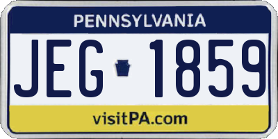 PA license plate JEG1859