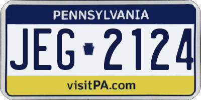PA license plate JEG2124