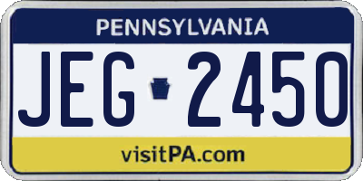 PA license plate JEG2450