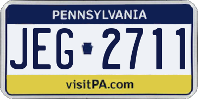PA license plate JEG2711
