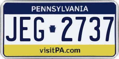 PA license plate JEG2737