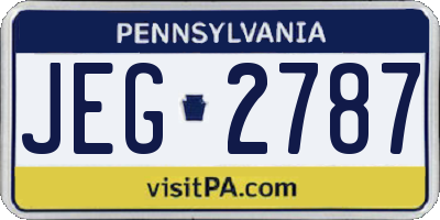 PA license plate JEG2787