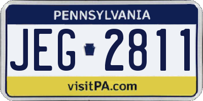 PA license plate JEG2811