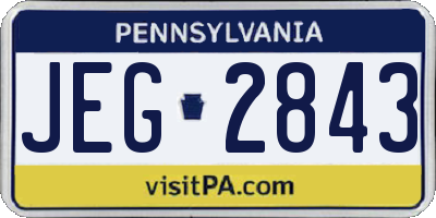 PA license plate JEG2843
