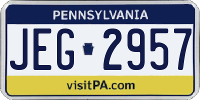 PA license plate JEG2957