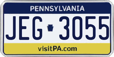 PA license plate JEG3055
