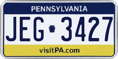 PA license plate JEG3427