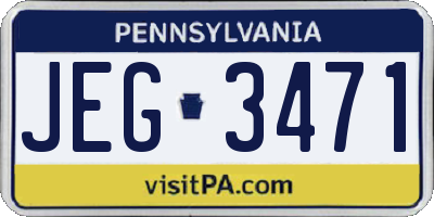 PA license plate JEG3471