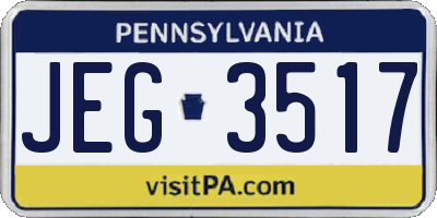 PA license plate JEG3517