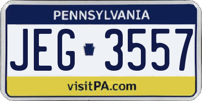 PA license plate JEG3557