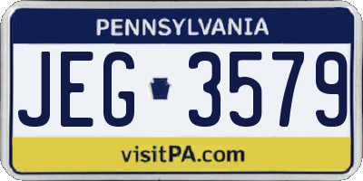 PA license plate JEG3579