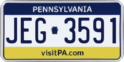 PA license plate JEG3591