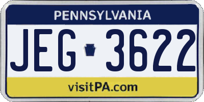 PA license plate JEG3622