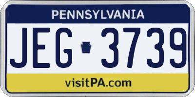 PA license plate JEG3739