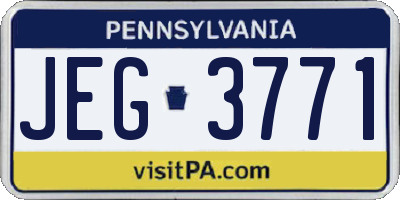 PA license plate JEG3771