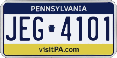 PA license plate JEG4101