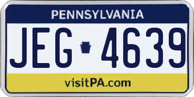 PA license plate JEG4639