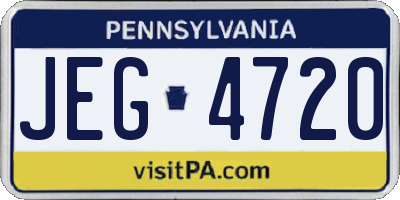 PA license plate JEG4720