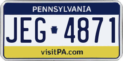 PA license plate JEG4871
