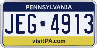 PA license plate JEG4913