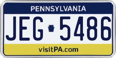PA license plate JEG5486