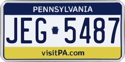 PA license plate JEG5487