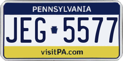 PA license plate JEG5577