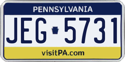 PA license plate JEG5731