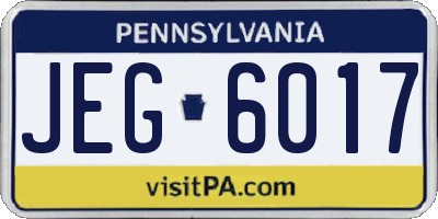 PA license plate JEG6017