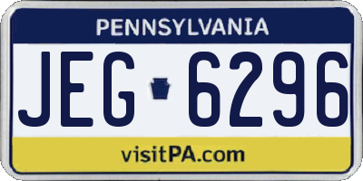 PA license plate JEG6296