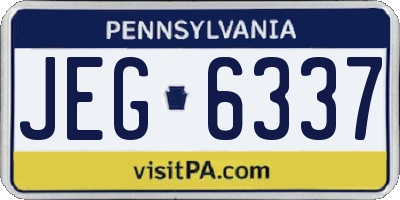 PA license plate JEG6337
