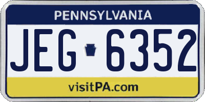 PA license plate JEG6352