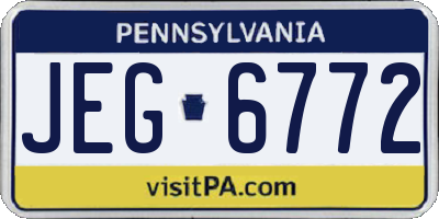 PA license plate JEG6772