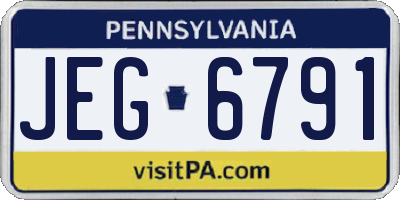 PA license plate JEG6791