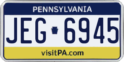 PA license plate JEG6945
